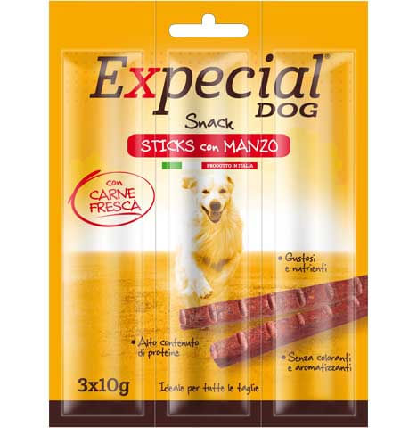 Expecial Dog Snack Sticks 3X10G MANZO