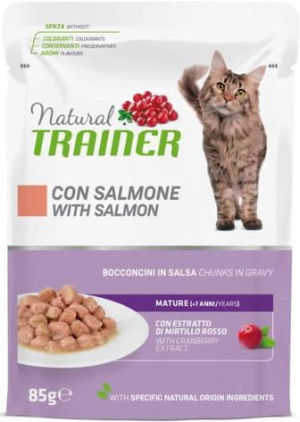 Natural Trainer Cat Mature 7+ Bocconcino in Salsa Busta 85G SALMONE