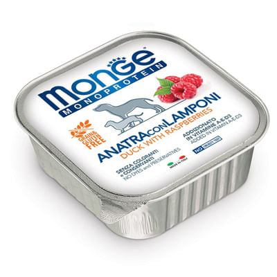 Monge Monoprotein Dog Vaschetta Multipack 24x150G ANATRA CON LAMPONI