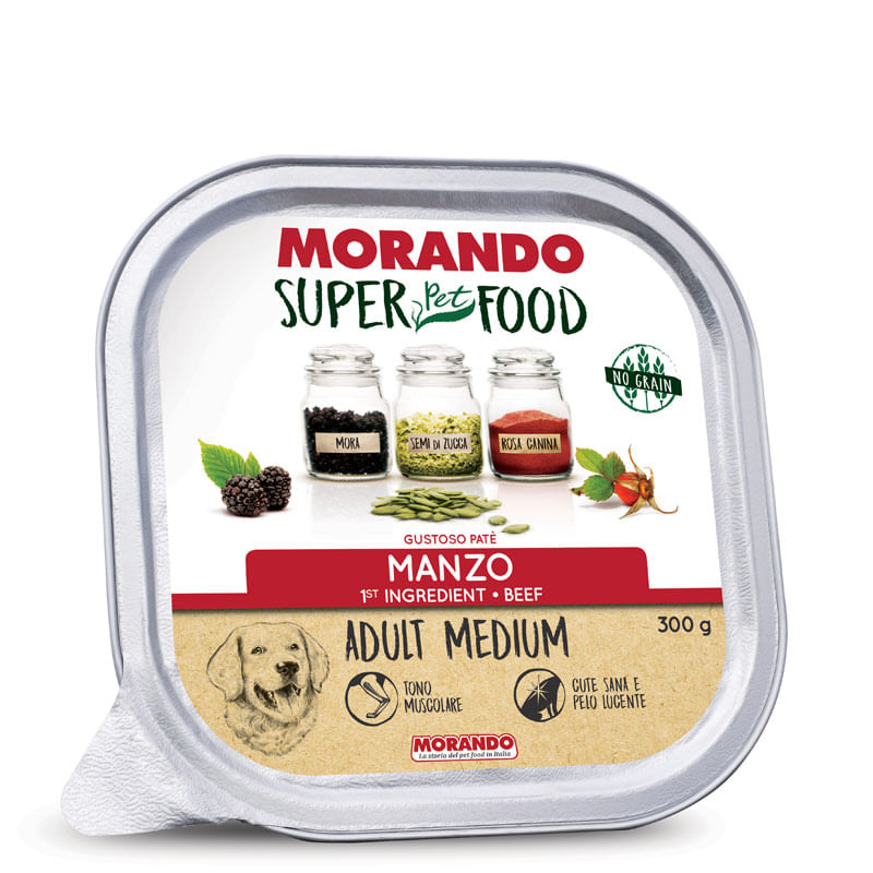 Morando SuperPetFood Dog Vaschetta Multipack 18x300G MANZO