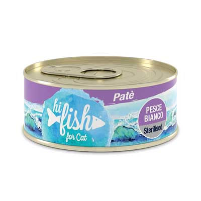 Hi Fish Cat Sterilised Patè Lattina 85G PESCE BIANCO