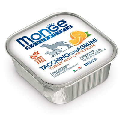 Monge Monoprotein Dog Vaschetta Multipack 24x150G TACCHINO CON AGRUMI