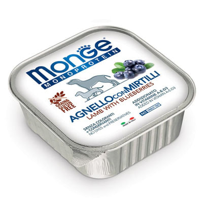 Monge Monoprotein Dog Vaschetta Multipack 24x150G AGNELLO CON MIRTILLI