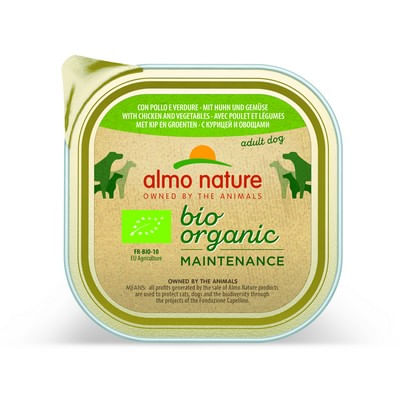Almo Nature Bio Organic Maintenance Dog Vaschetta Multipack 9x300G POLLO E VERDURA