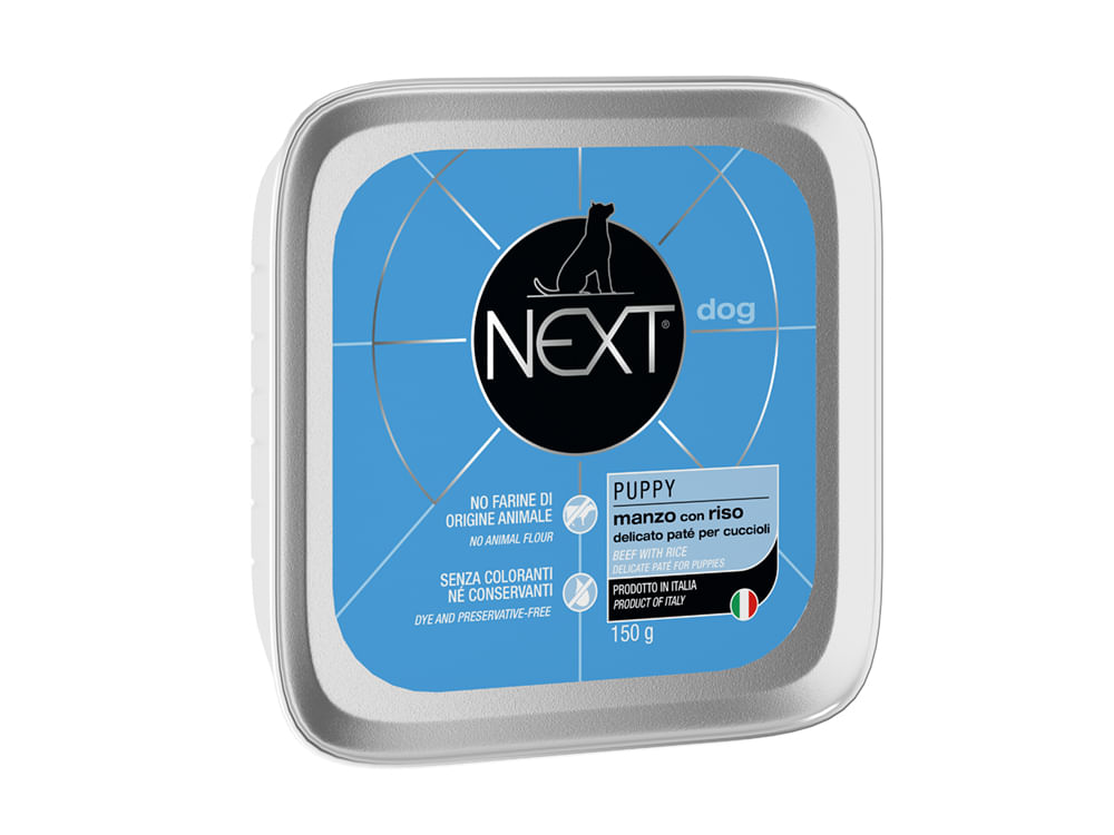 Next Puppy Vaschetta Multipack 22x150G MANZO CON RISO