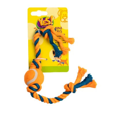 Mini Toys Corda Tennis per Cane 16 cm ARANCIONE