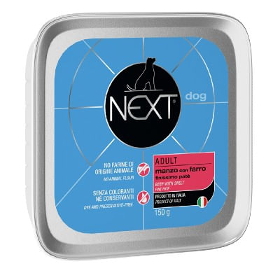 Next Dog Vaschetta Multipack 22x150G MANZO CON FARRO