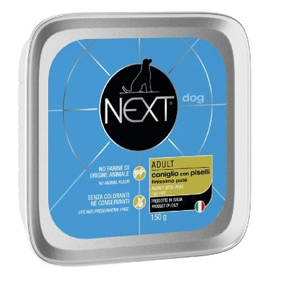 Next Dog Vaschetta Multipack 22x150G CONIGLIO CON PISELLI