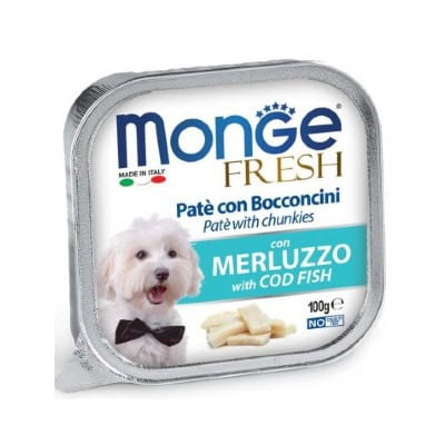 Monge Fresh Dog Vaschetta Multipack 32x100G MERLUZZO