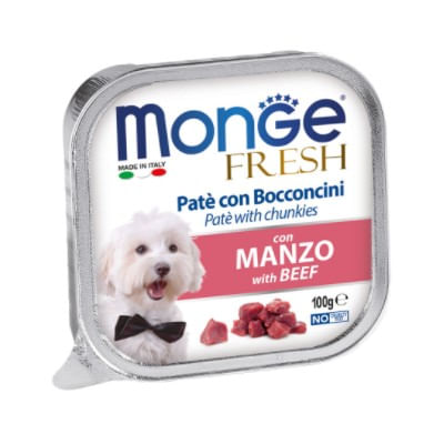 Monge Fresh Dog Vaschetta Multipack 32x100G MANZO
