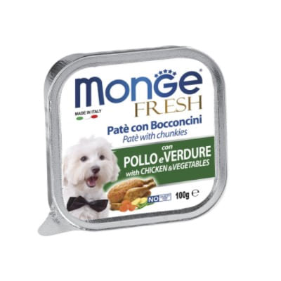 Monge Fresh Dog Vaschetta Multipack 32x100G POLLO E ORTAGGI