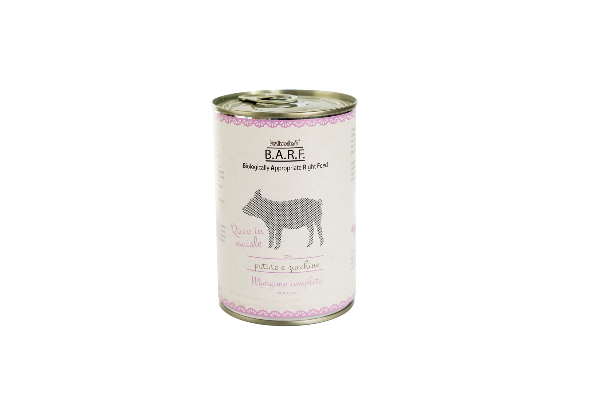 Dr.Clauder's B.A.R.F. Dog Lattina 400G MAIALE CON PATATE E ZUCCHINE