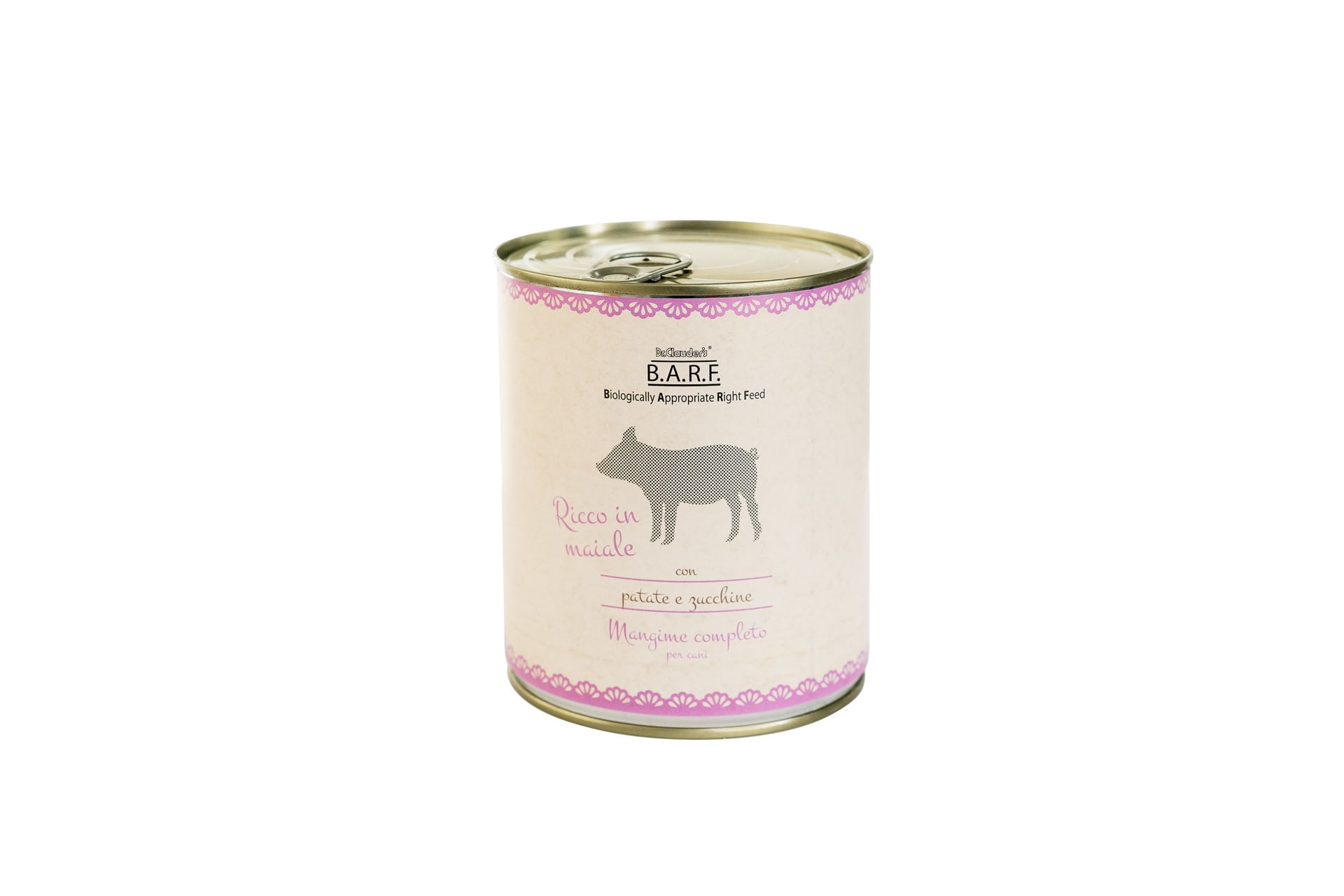 Dr.Clauder's B.A.R.F. Mangine Completo Dog Lattina 800G MAIALE CON PATATE E ZUCCHINE