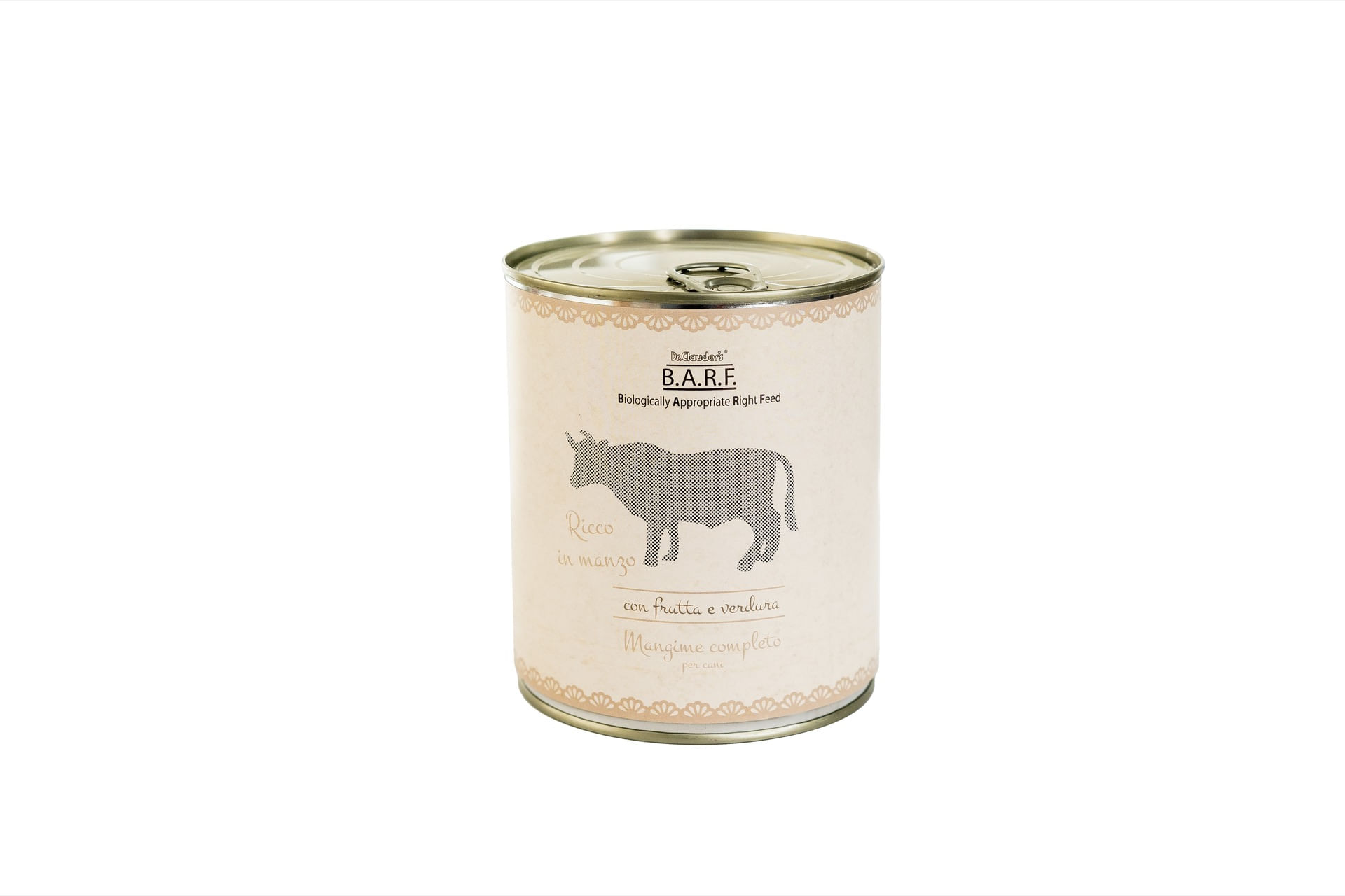 Dr.Clauder's B.A.R.F. Mangine Completo Dog Lattina 800G MANZO CON FRUTTA E VERDURA