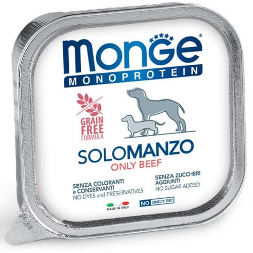 Monge Monoprotein SOLO Vaschetta Multipack 24x150G MANZO