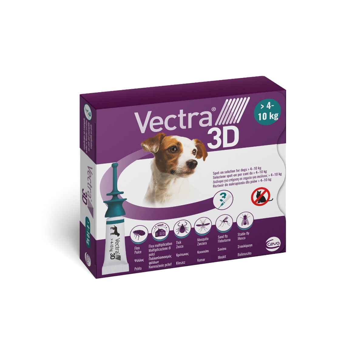 Vectra 3D Antiparassitario per Cani 4-10KG 3 PIPETTE