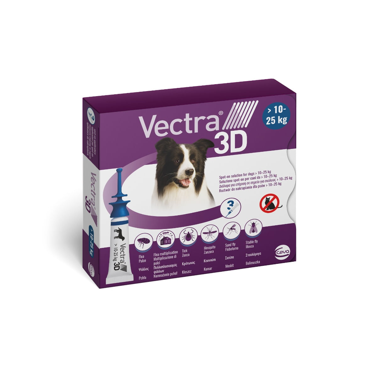Vectra 3D Antiparassitario per Cani 10-25KG 3 PIPETTE