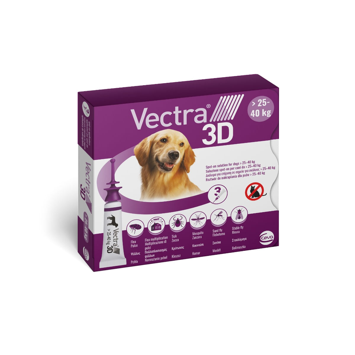 Vectra 3D Antiparassitario per Cani 25-40KG 3 PIPETTE