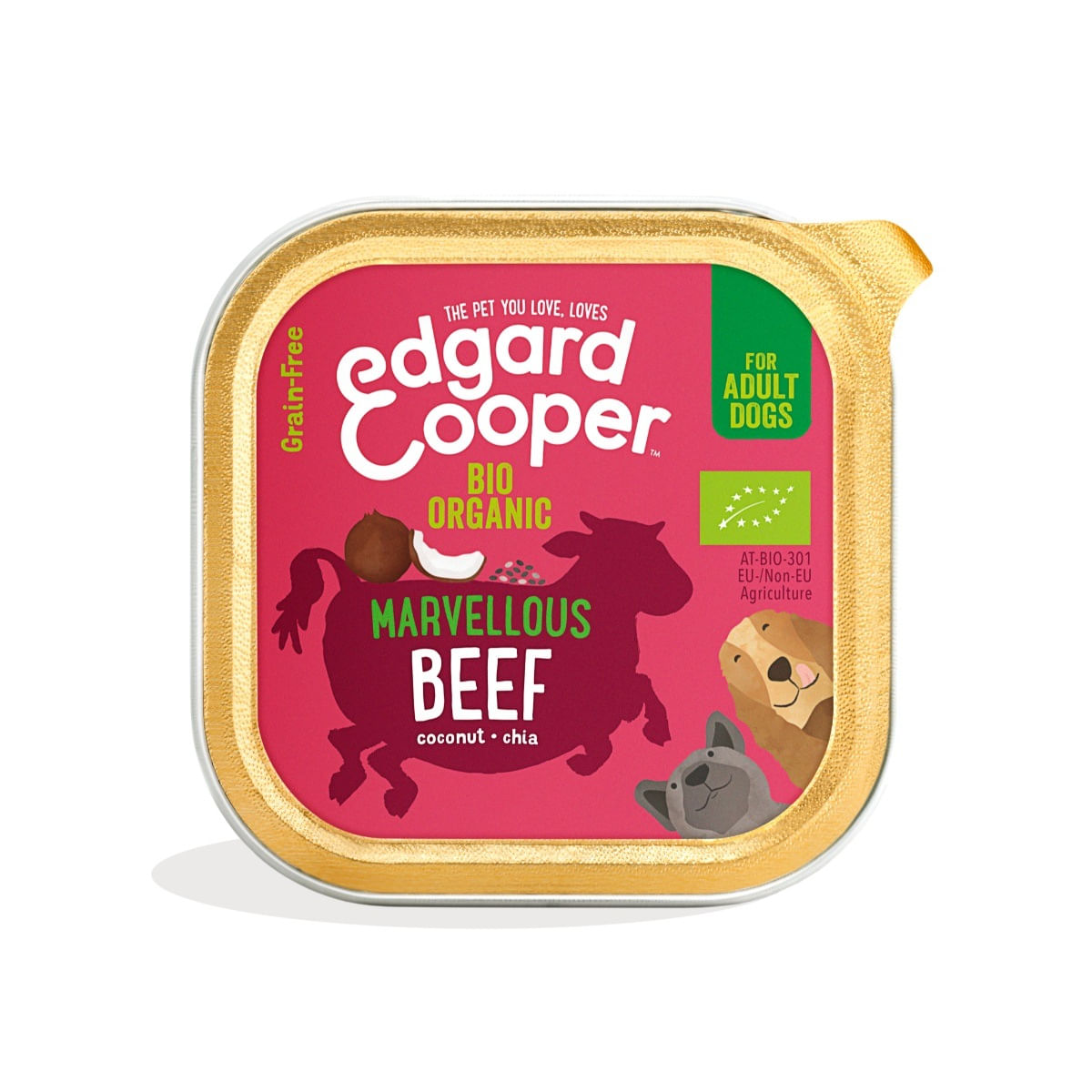 Edgard & Cooper Bio Organic Dog Vaschetta Multipack 17x100G MANZO