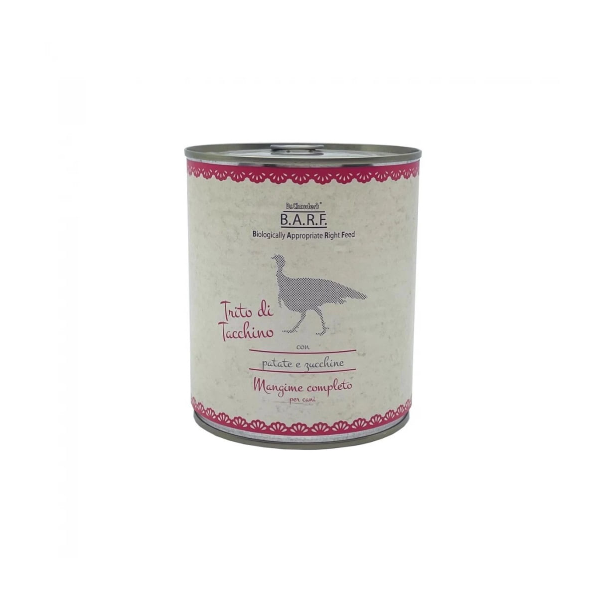 Dr.Clauder's B.A.R.F. Mangine Completo Dog Lattina 800G TACCHINO CON PATATE E ZUCCHINE