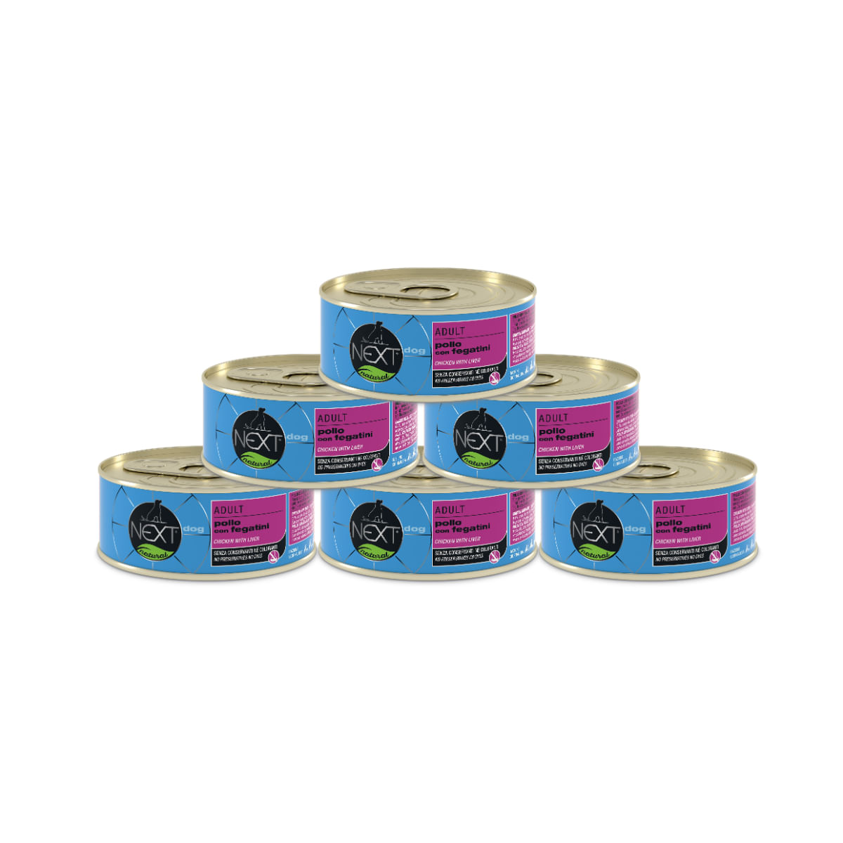 Next Natural Dog  Lattina Multipack 6x90G POLLO CON FEGATINI