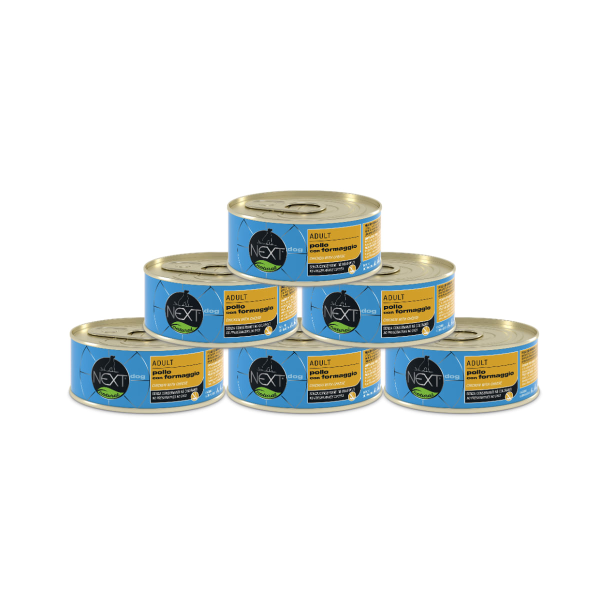 Next Natural Dog  Lattina Multipack 6x90G POLLO CON FORMAGGIO