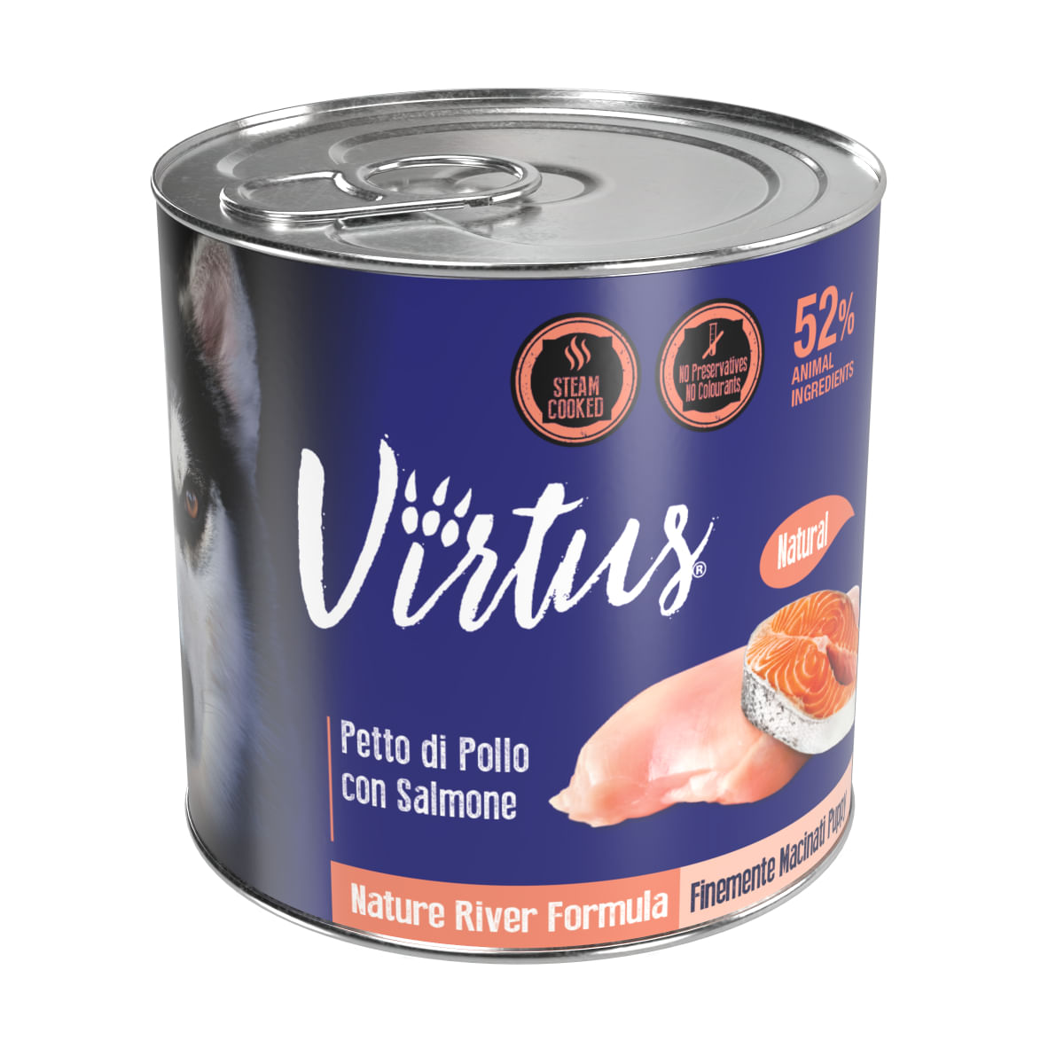 Virtus Natural Puppy Lattina Multipack 24x280G PETTO DI POLLO CON SALMONE