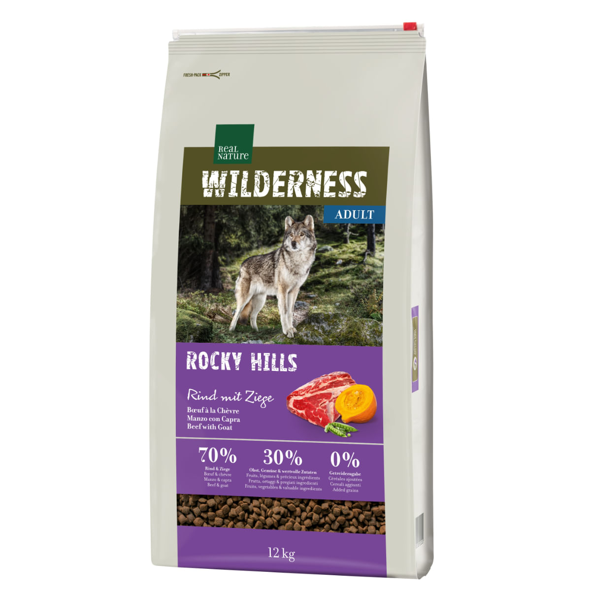 Real Nature Wilderness Rocky Hills Adult Manzo e Capra 12KG