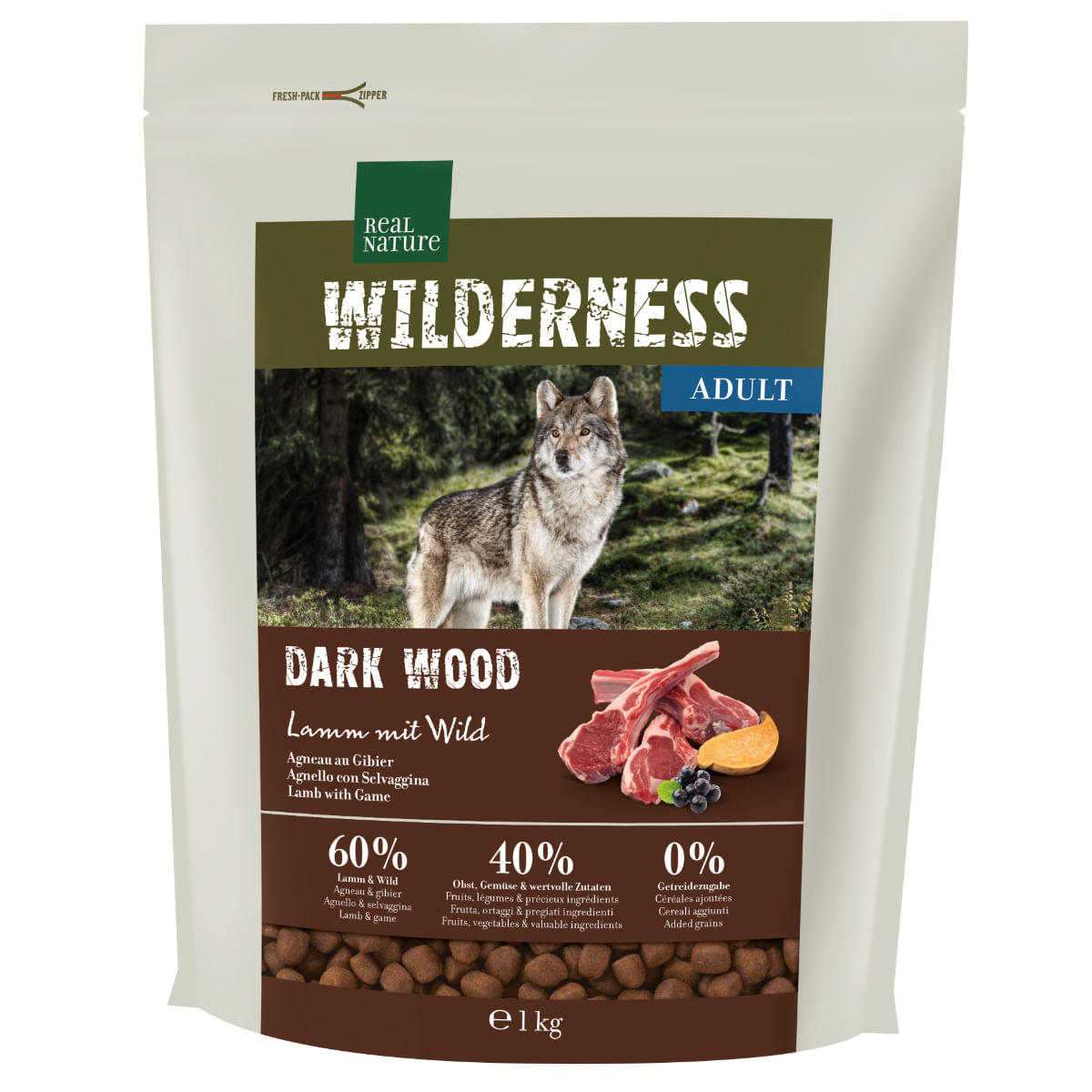 Real Nature Wilderness Dark Wood Adult Agnello 1KG