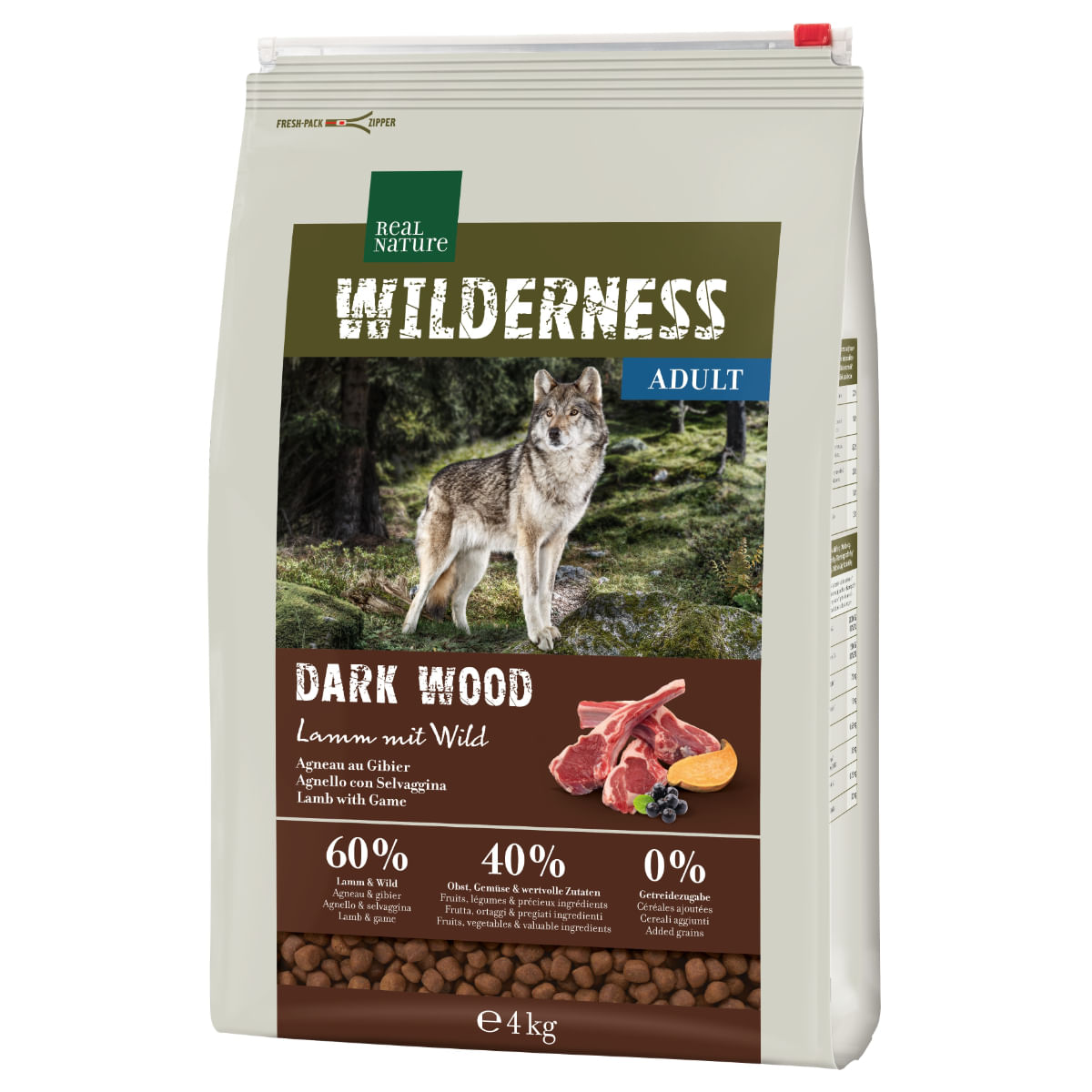 Real Nature Wilderness Dark Wood Adult Agnello 4KG