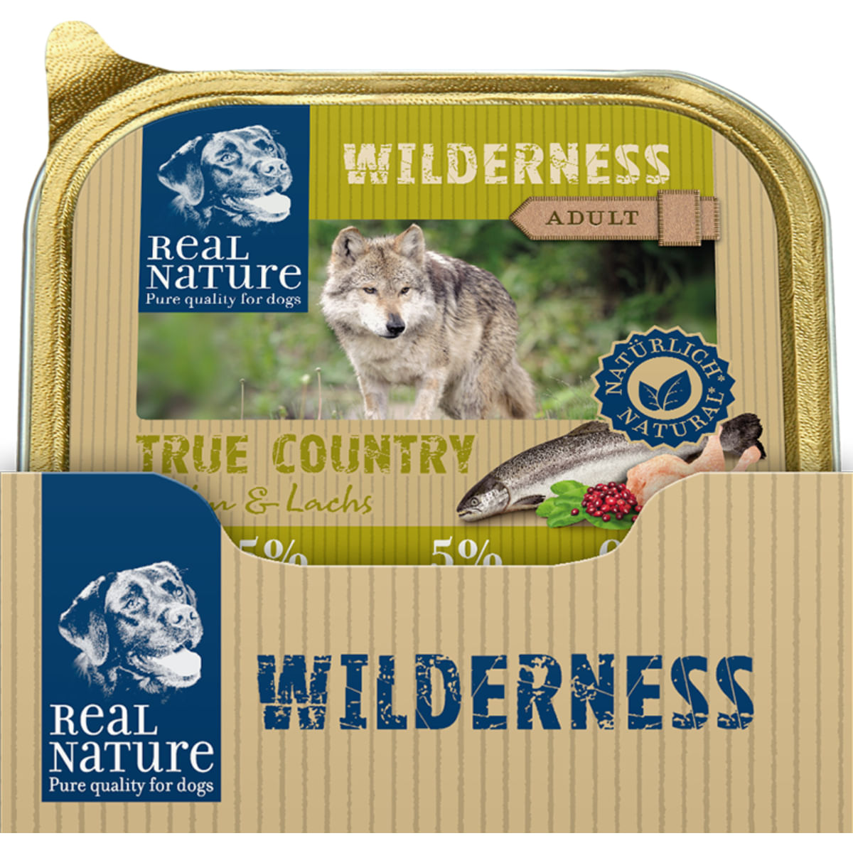 Real Nature Wilderness Dog Vaschetta Multipack 16x100G POLLO E SALMONE