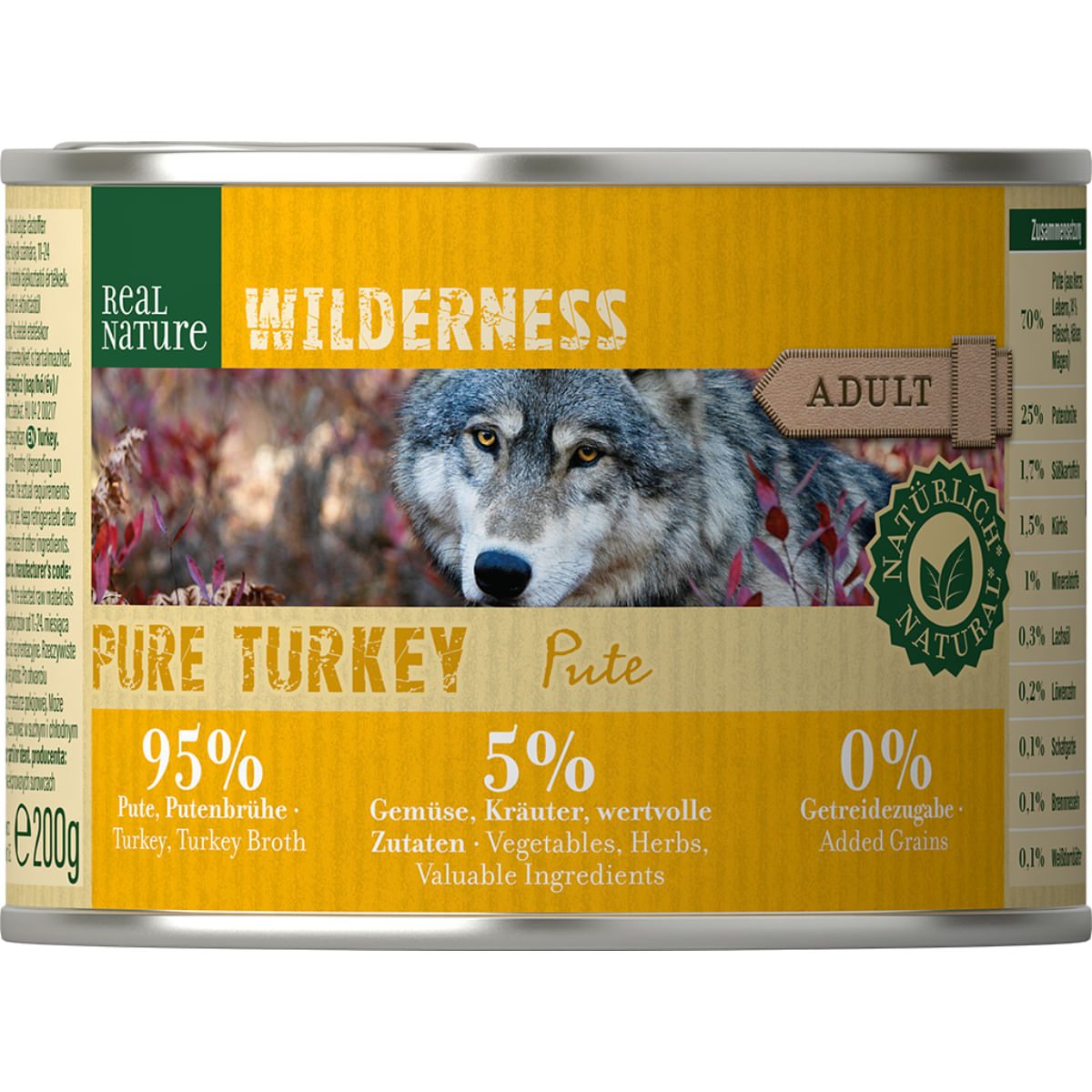 Real Nature Wilderness Dog Lattina Multipack 6x200G TACCHINO