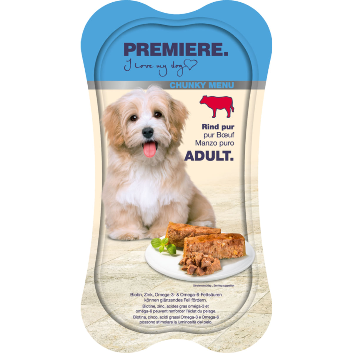 Premiere Chunky Menu Dog Vaschetta Multipack 15x175G MANZO PURO