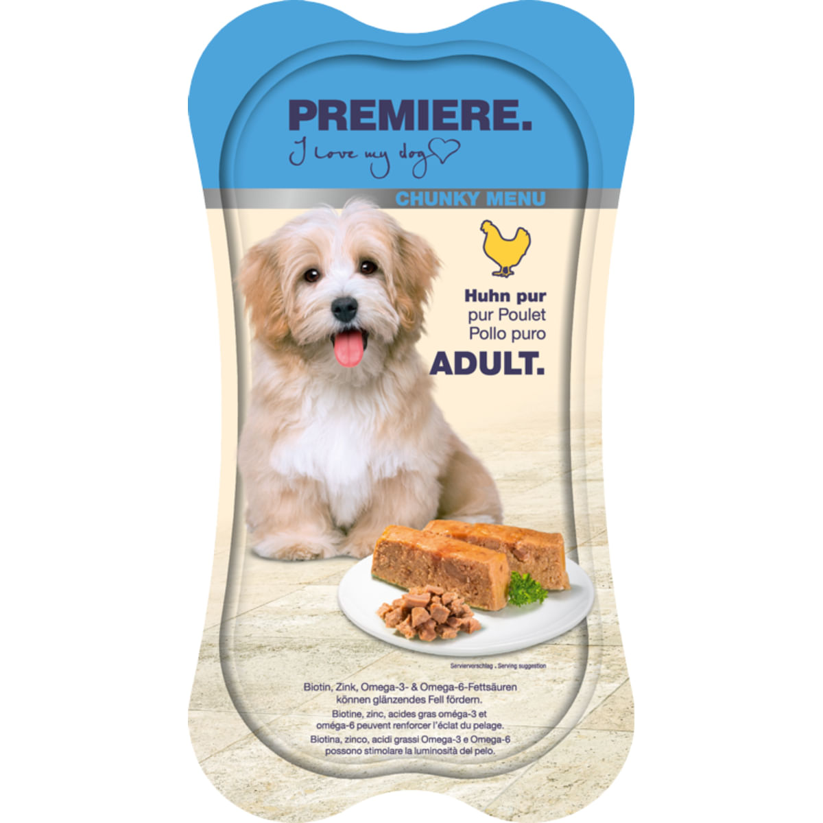 Premiere Chunky Menu Dog Vaschetta Multipack 15x175G POLLO PURO