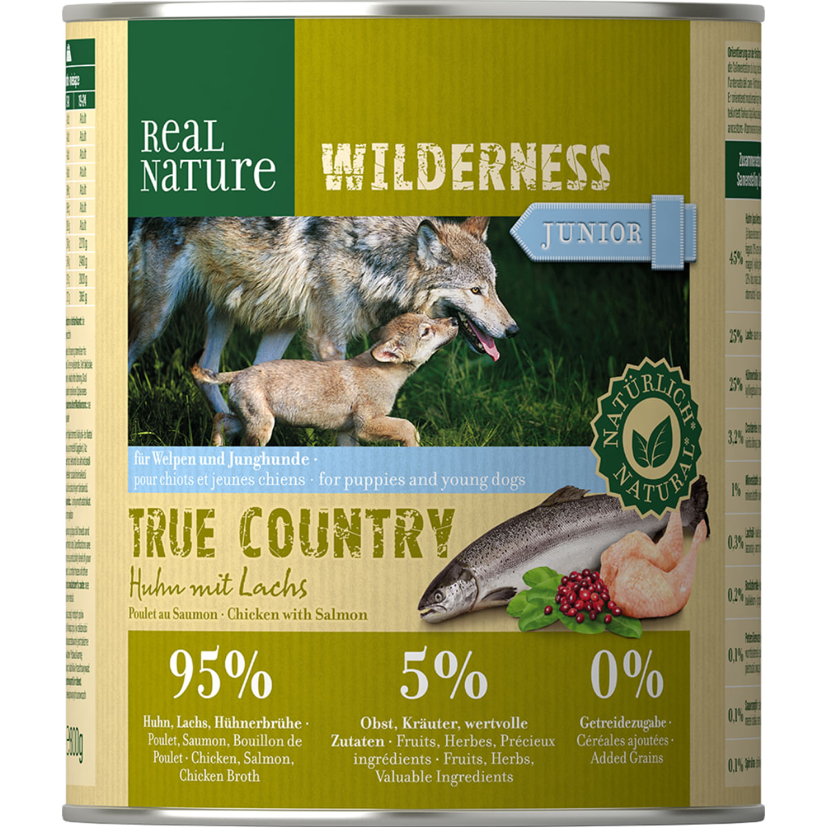 Real Nature Wilderness Puppy Lattina 800G POLLO CON SALMONE