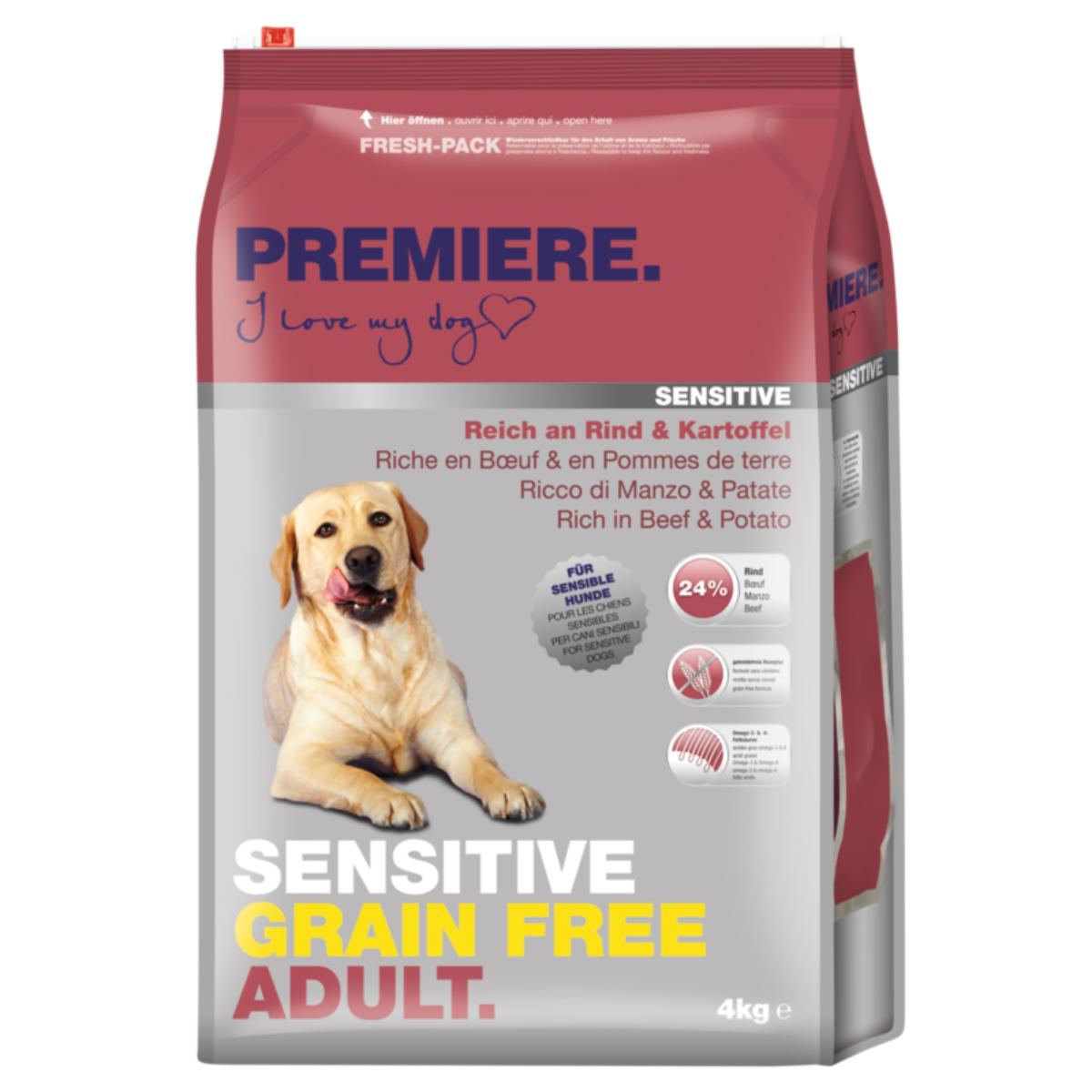Premiere Sensitive Grain Free Cane Adult Manzo 4KG