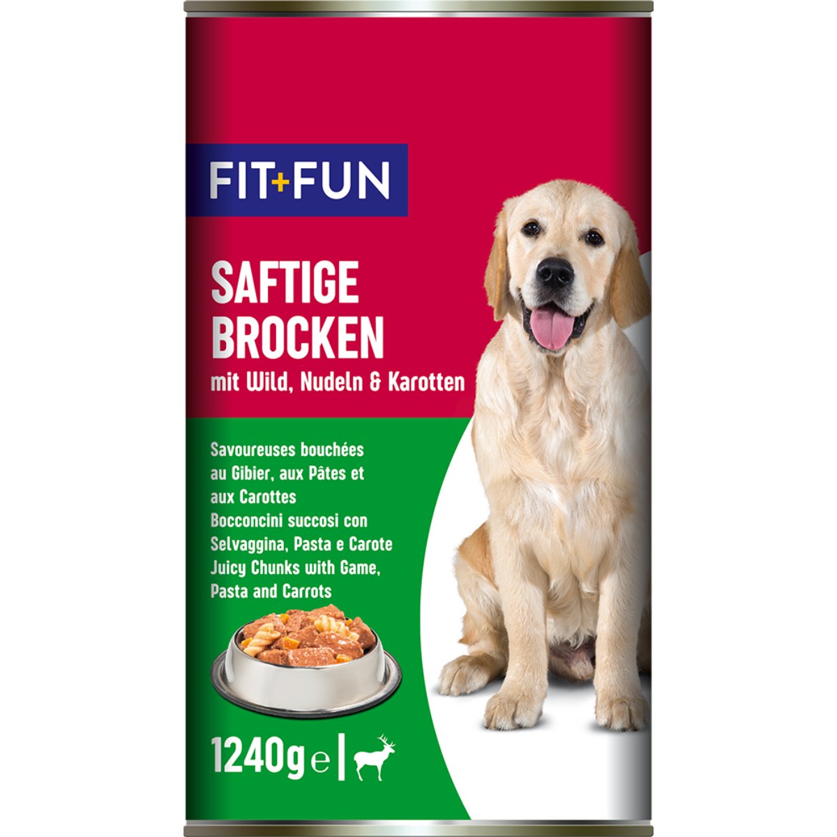 Fit+Fun Dog Lattina 1240G SELVAGGINA CON PASTA E CAROTE