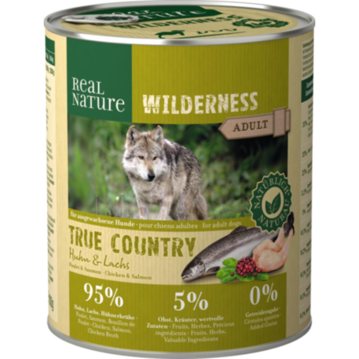 Real Nature Wilderness Dog Lattina 800G POLLO E SALMONE