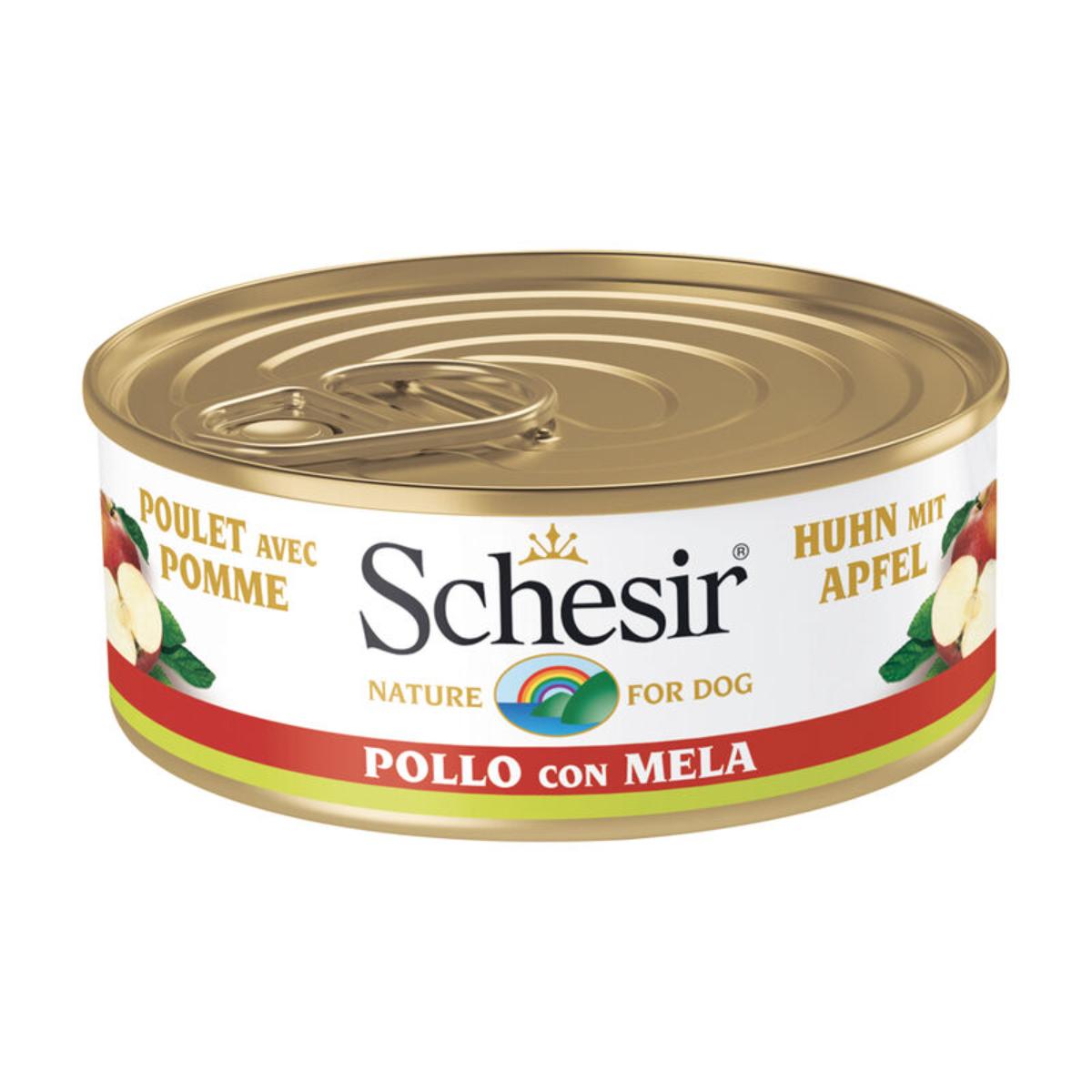 Schesir Nature Dog Lattina Multipack 18x150G POLLO CON MELA