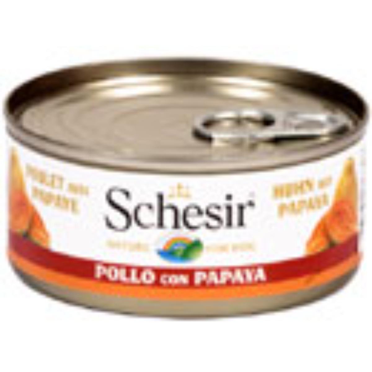 Schesir Nature Dog Lattina Multipack 18x150G POLLO CON PAPAYA