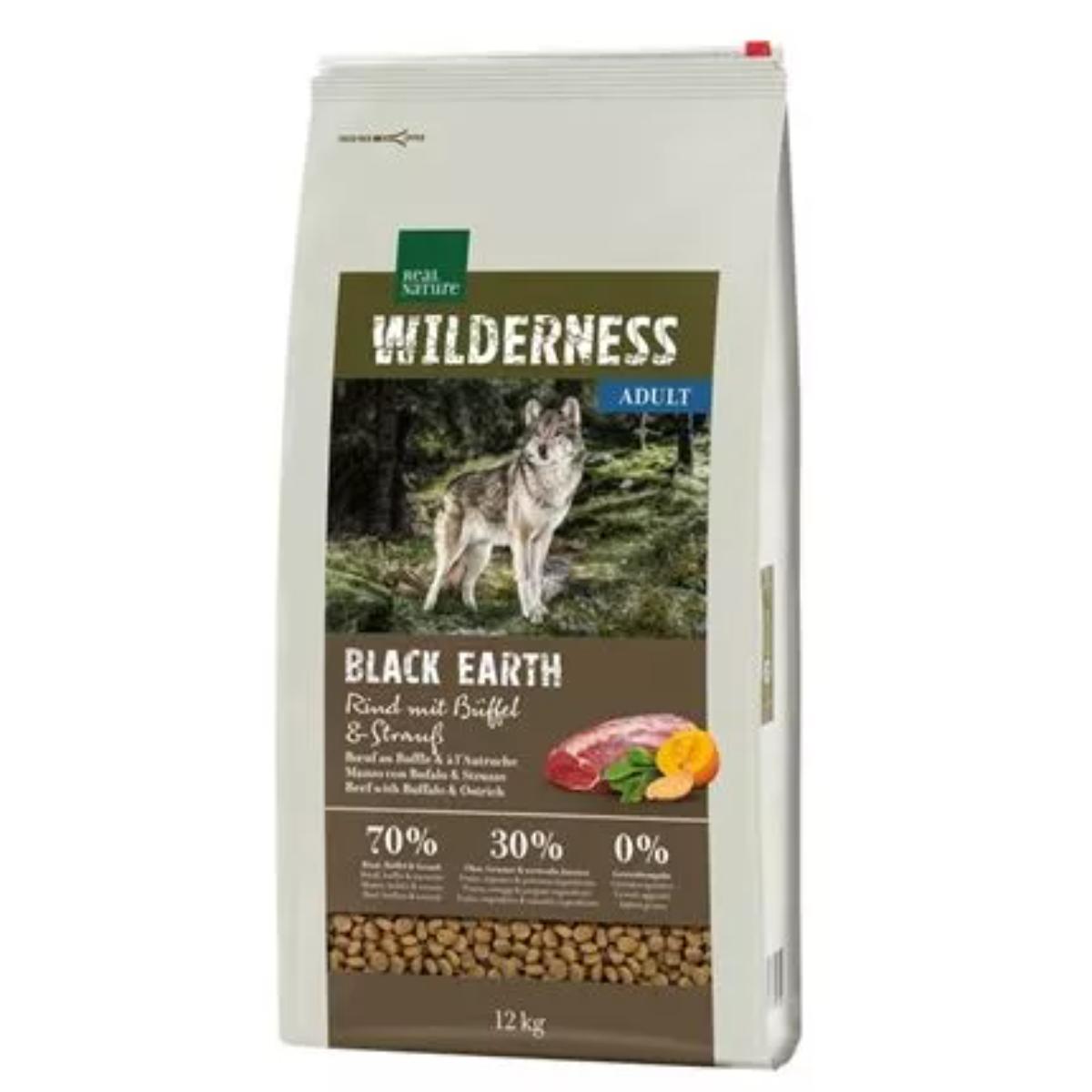 Real Nature Dog Wilderness Black Earth Adult Manzo 12KG