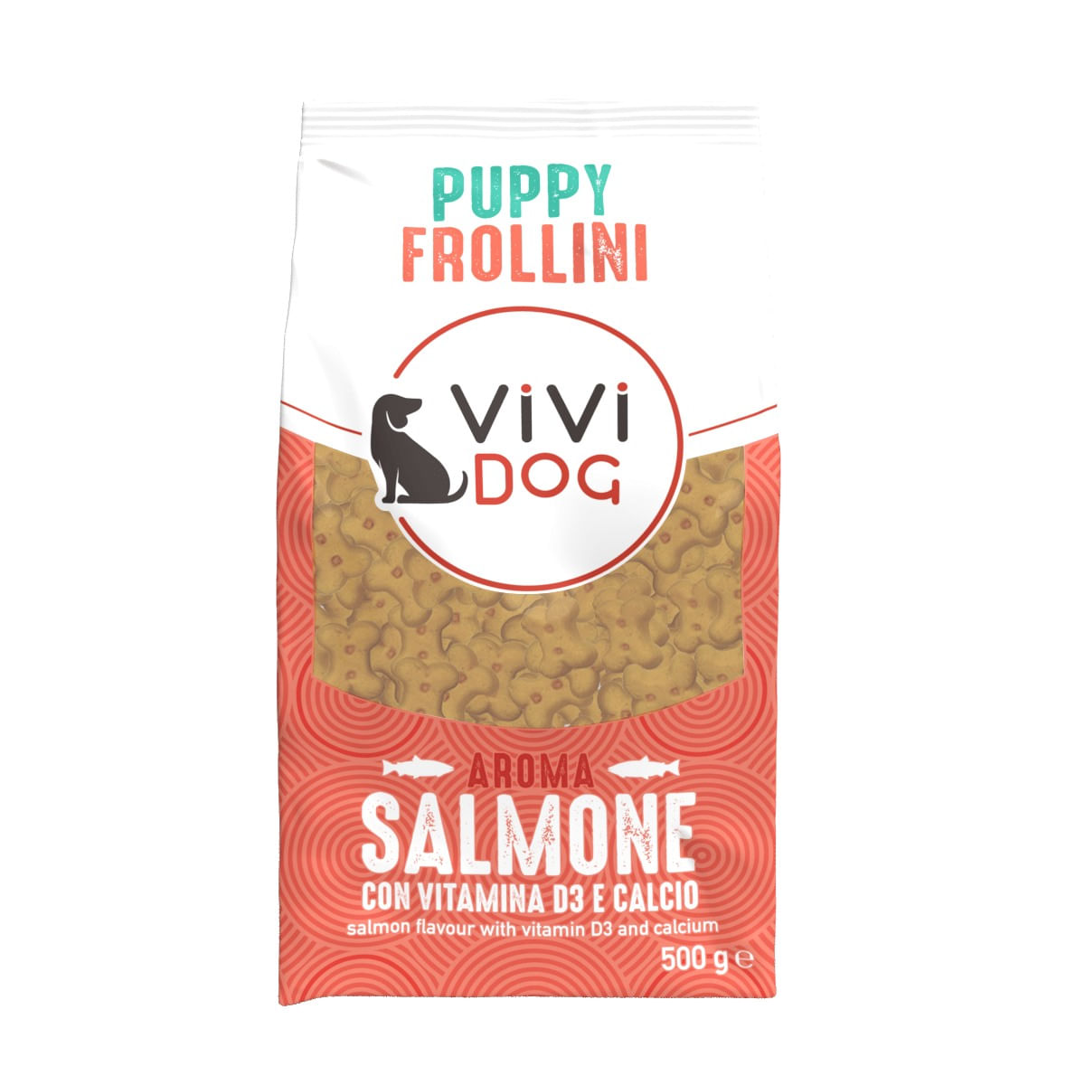 ViVi Dog Puppy Biscotti Frollini 500G SALMONE