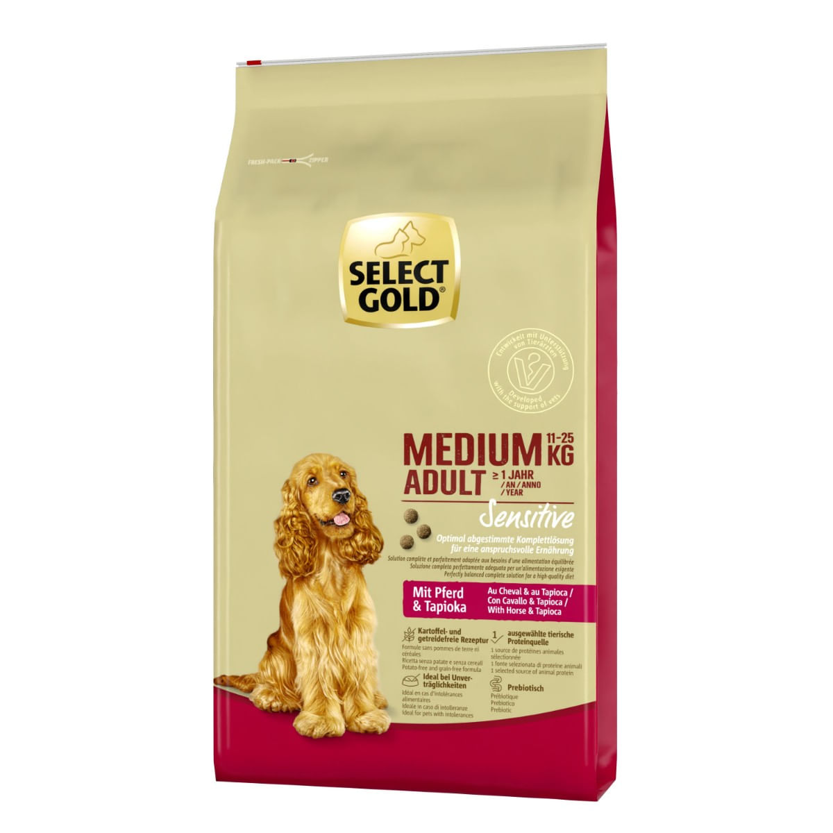 Select Gold Sensitive Medium Adult con  Cavallo e Tapioca 12KG