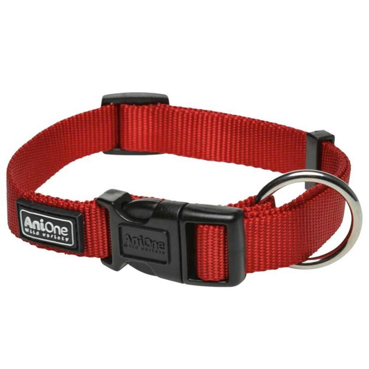 AniOne Collare Classico Nylon Rosso M