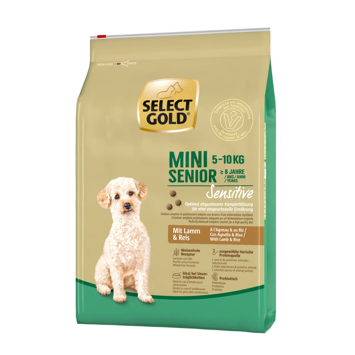 Select Gold Sensitive Mini Senior con Agnello e Riso 4KG