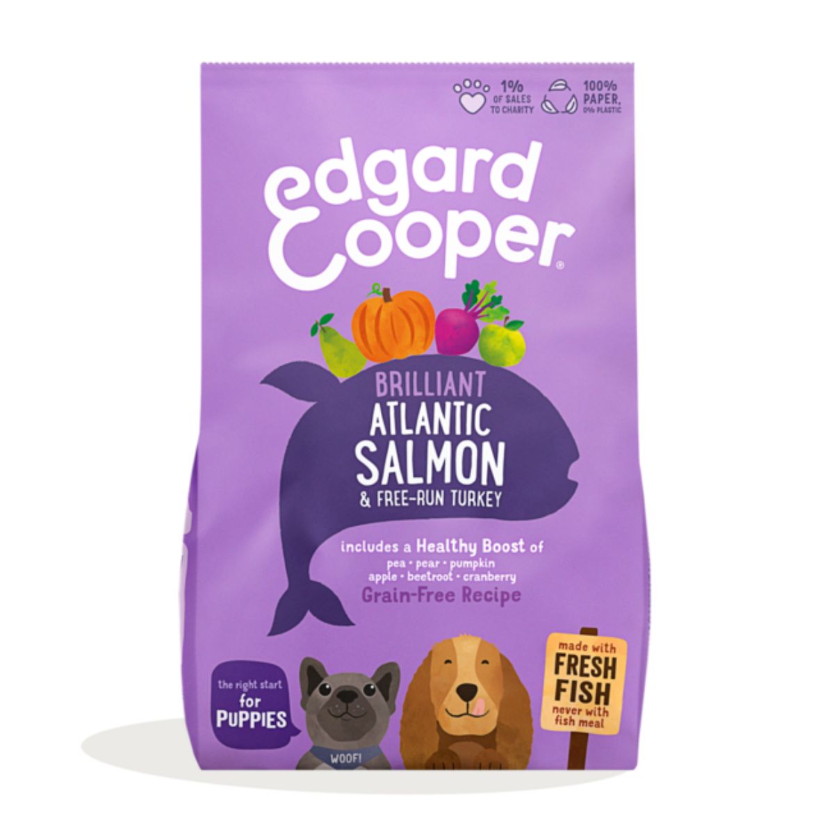 Edgard & Cooper Dog Puppy Salmone e Tacchino 7KG