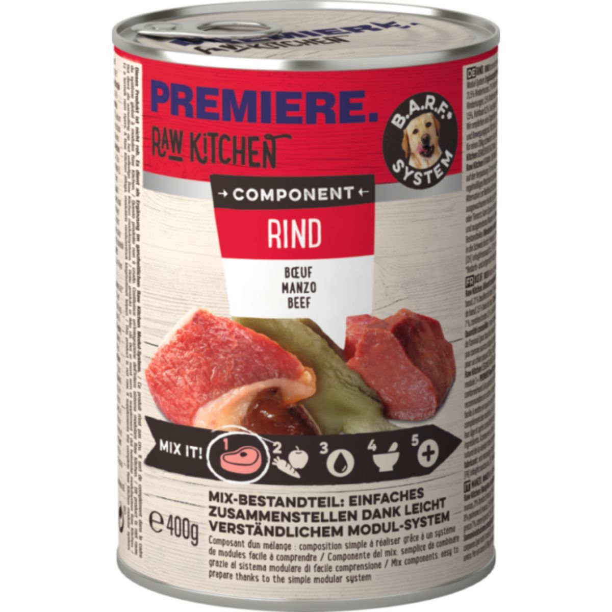 Premiere Raw Kitchen Dog Lattina 400G MANZO