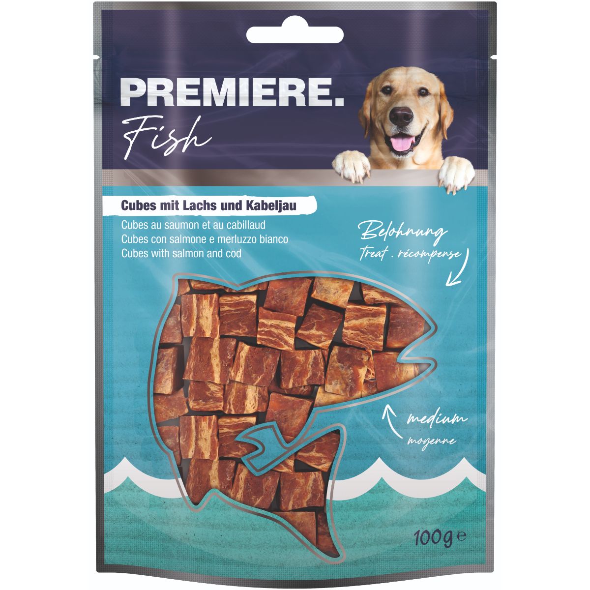 Premiere Dog Snack Fish Cubes 100G SALMONE E MERLUZZO