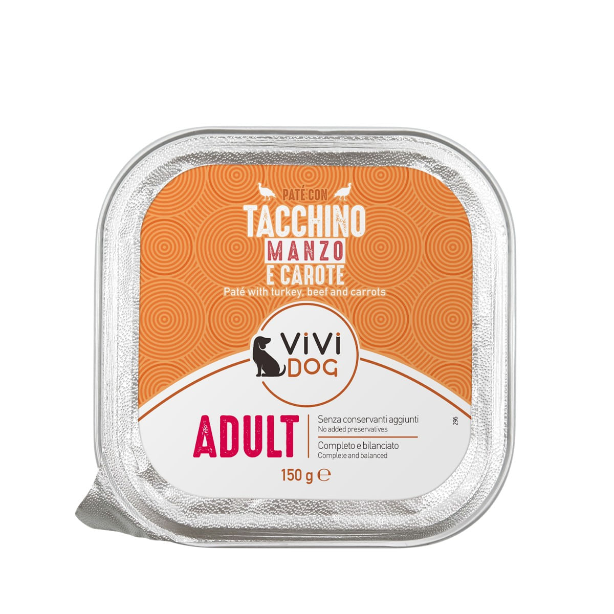 ViVi Dog Adult Vaschetta Multipack 12x150G TACCHINO E MANZO