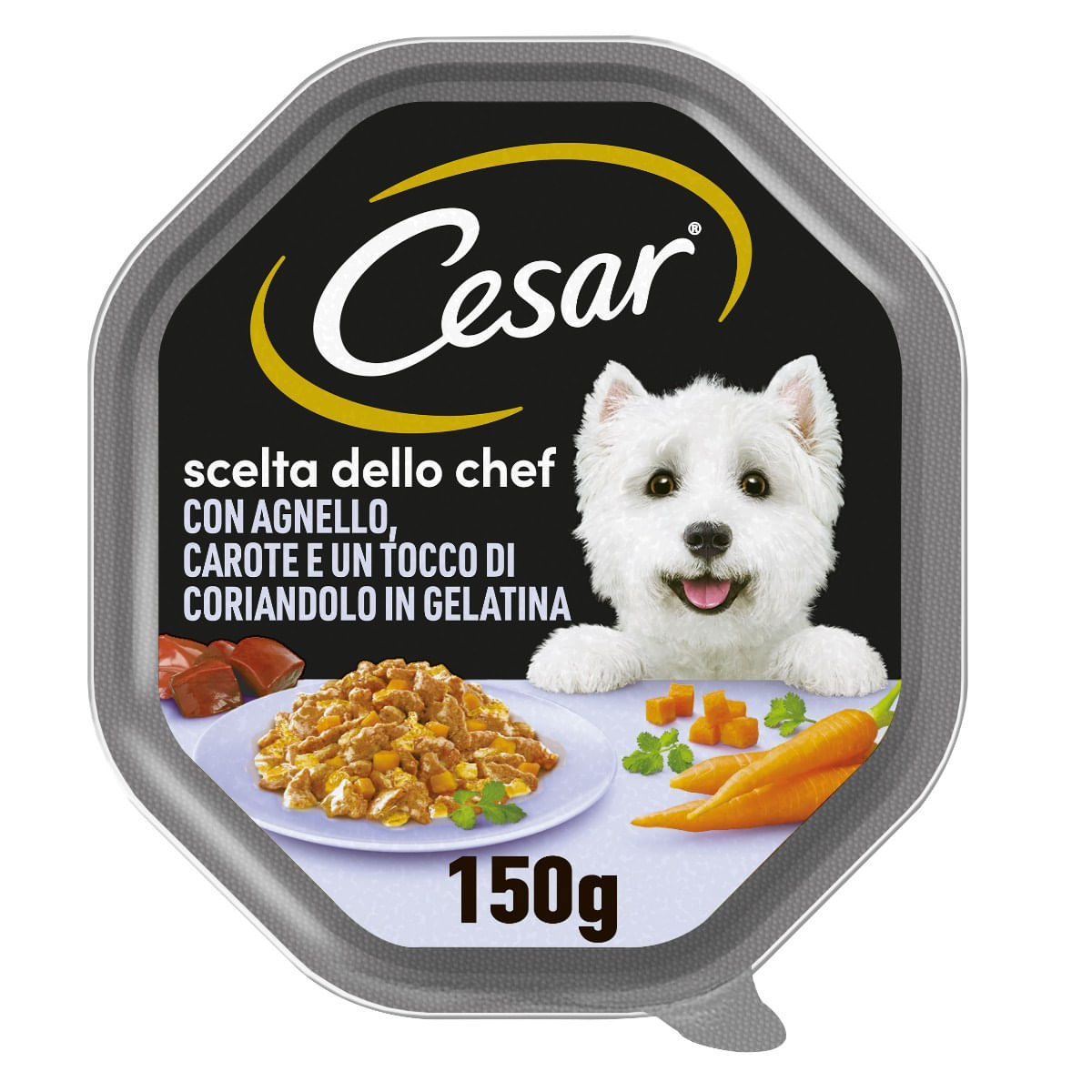 Cesar Dog Scelta dello Chef Vaschetta Multipack 14x150G AGNELLO CON CAROTE E CORIANDOLO